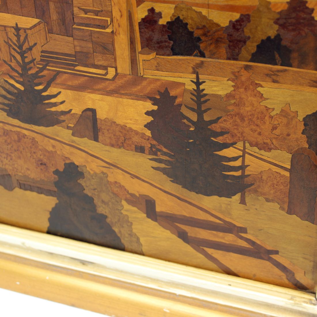 Unique Art Work In Inlaid Wood Veneer, Czechoslovakia 1950s photo Art