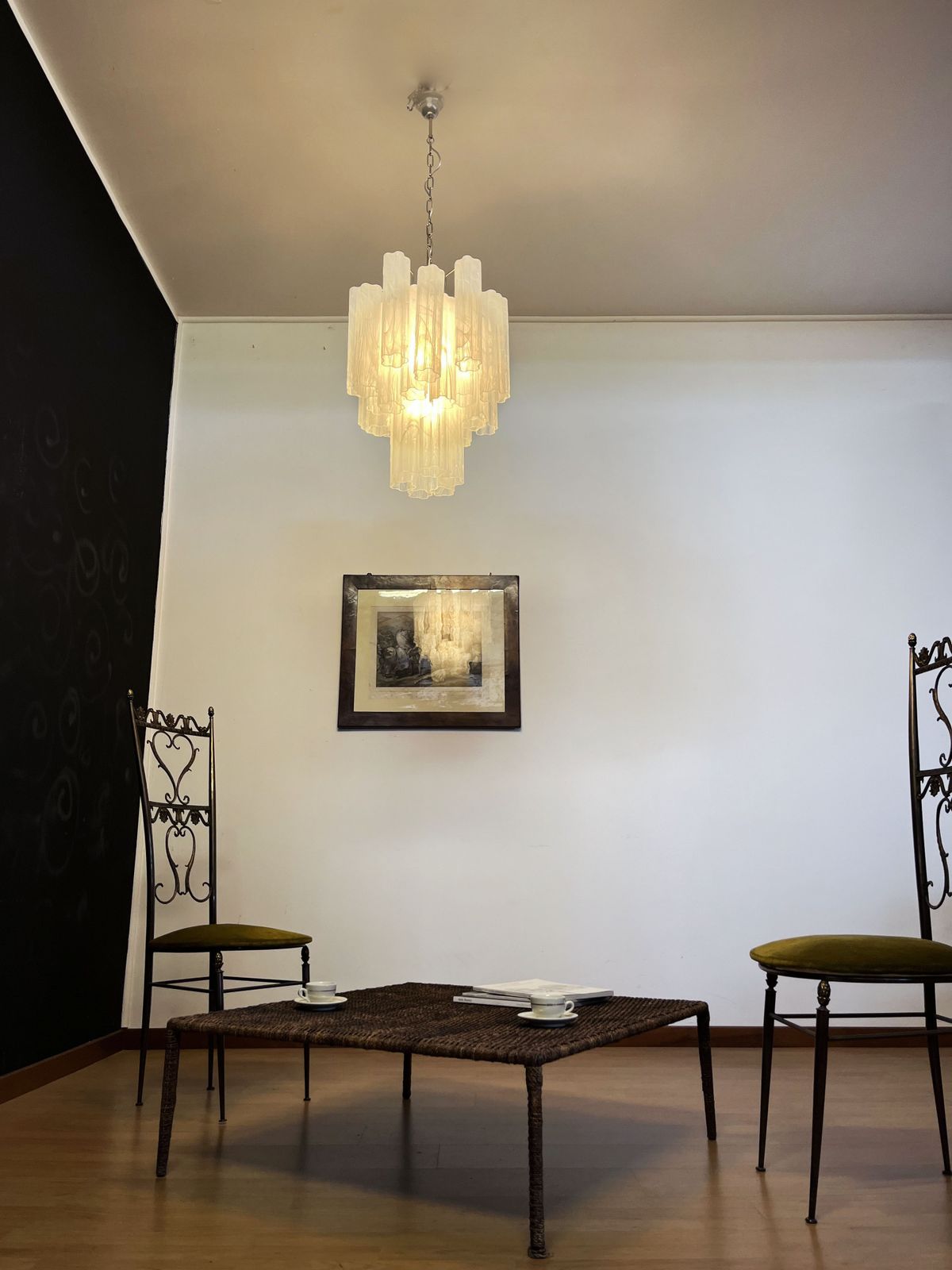 Fantastic Glass Tube Chandelier   30 Albaster White Glasses photo vintage