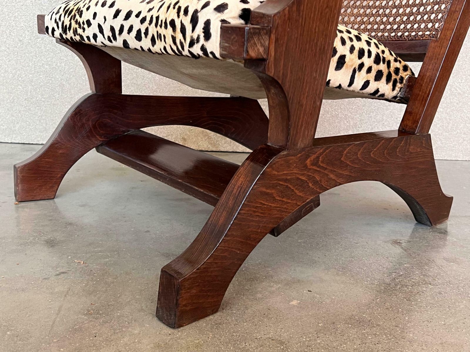 3215.0 Pair Of Mid 20th Century Walnut, Caned Back Fireplace Low Armchairs photo