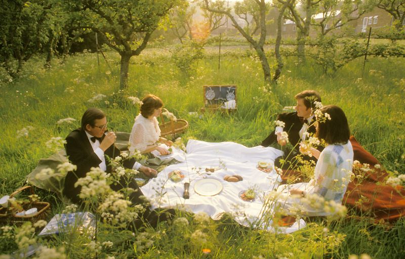 'Glyndbourne Picnic' Homer Sykes Framed In Black photo furniture