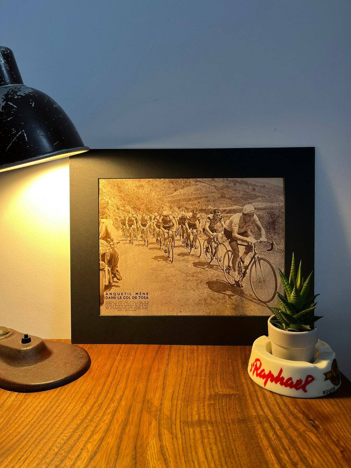 Jacques Anquetil Original Vintage Tour De France Cycling Print 1959 photo furniture