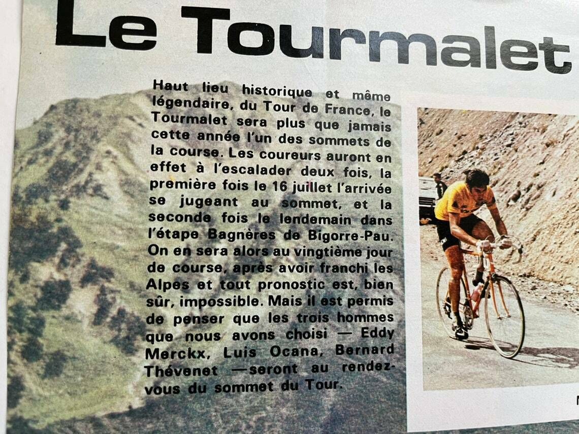 Eddy Merckx / Bernard Thevenet Original Vintage Cycling Print 1976 photo buy