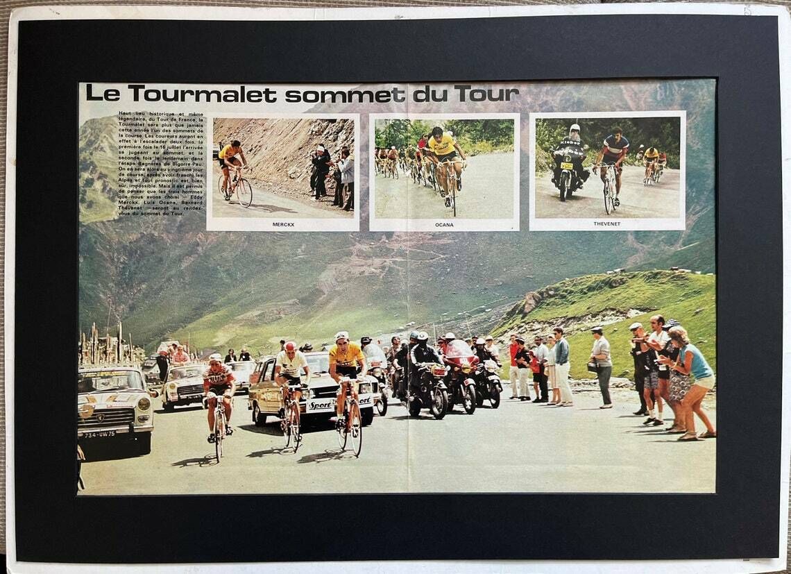 photo furniture Eddy Merckx / Bernard Thevenet Original Vintage Cycling Print 1976