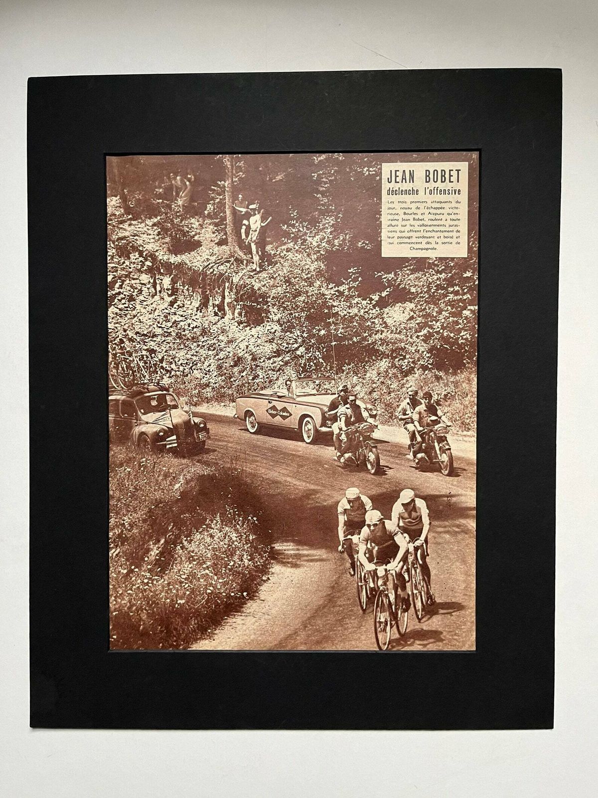 Vintage Tour De France Cycling Print 1953 Jean Bobet photo for sale