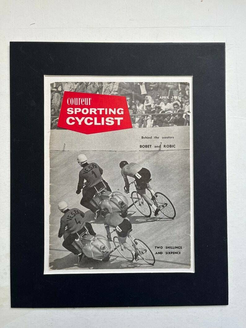 Louison Bobet / Jean Robic Original Vintage Cycling Print 1961 photo for sale