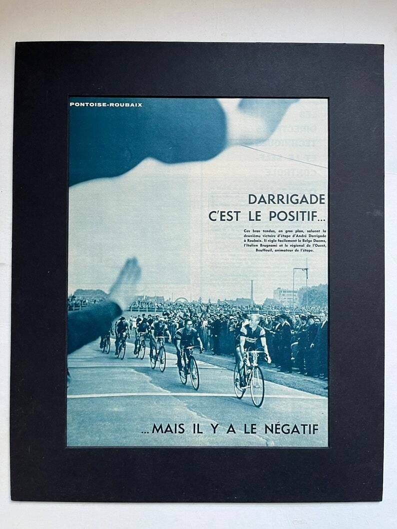 Andre Darrigade Vintage Cycling Print 1959 photo for sale