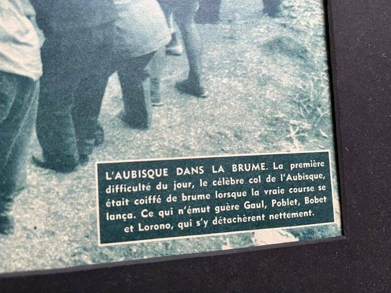 Original Tour De France Vintage Cycling Print Col De L’aubisque   Gaul, Bobet, Poblet photo buy