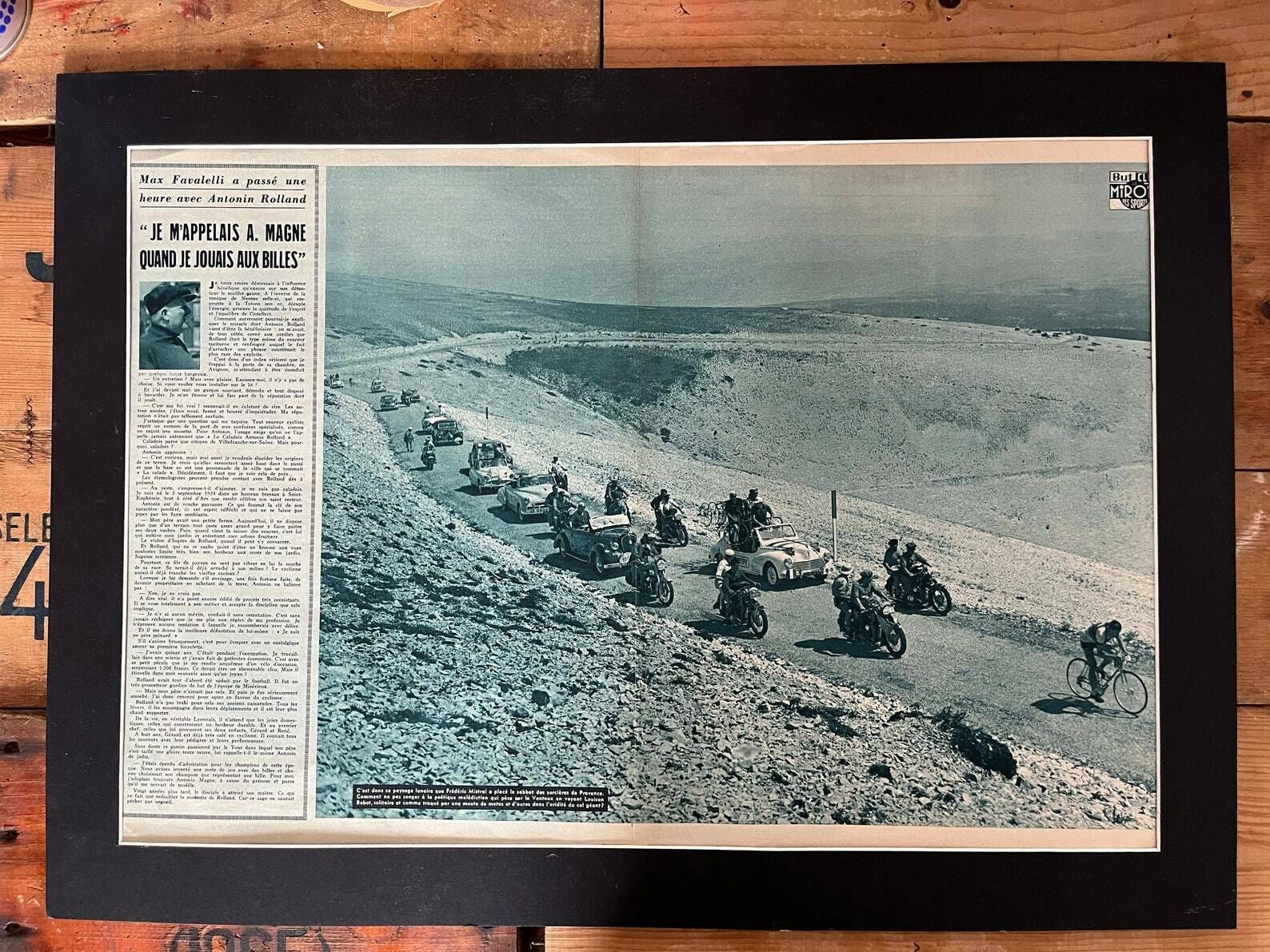 Mont Ventoux Louison Bobet Original Vintage Cycling Print 1953