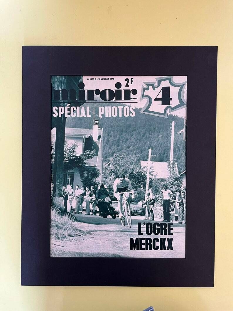 Eddy Merckx L’ogre Original Vintage Tour De France Cycling Print 1970 photo furniture
