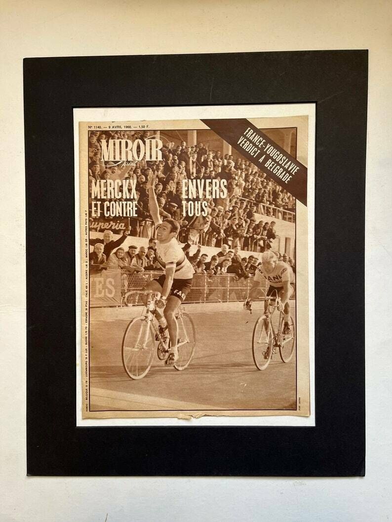 Eddy Merckx Original Vintage Cycling Print 1968 Tour Of Belgium Winner photo furniture