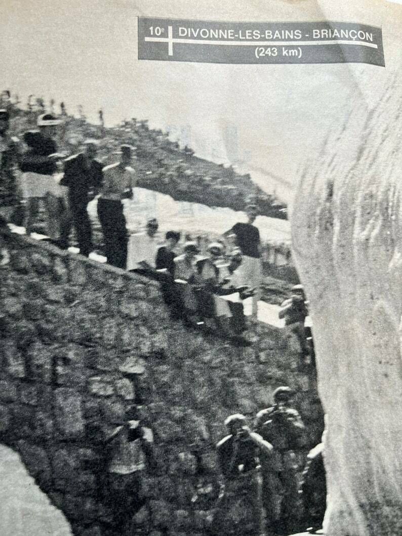 Vintage Tour De France Galibier Cycling Print 1965 Julio Jimenez Munoz photo furniture