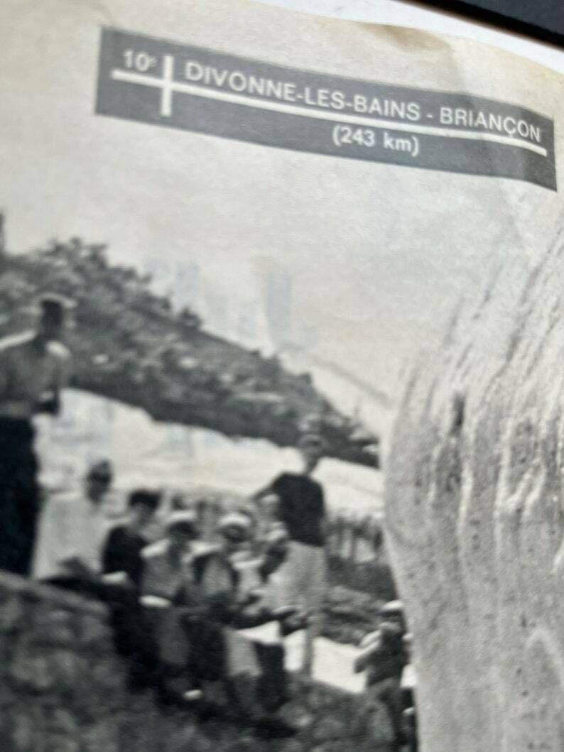 Vintage Tour De France Galibier Cycling Print 1965 Julio Jimenez Munoz photo for sale
