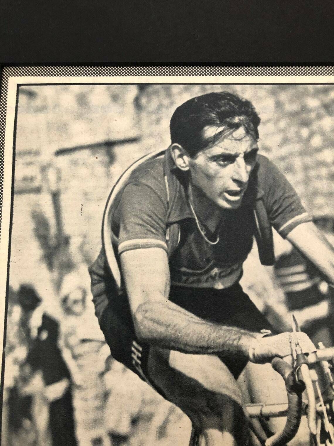 Fausto Coppi / Bianchi Original Vintage Cycling Print 1953 photo for sale