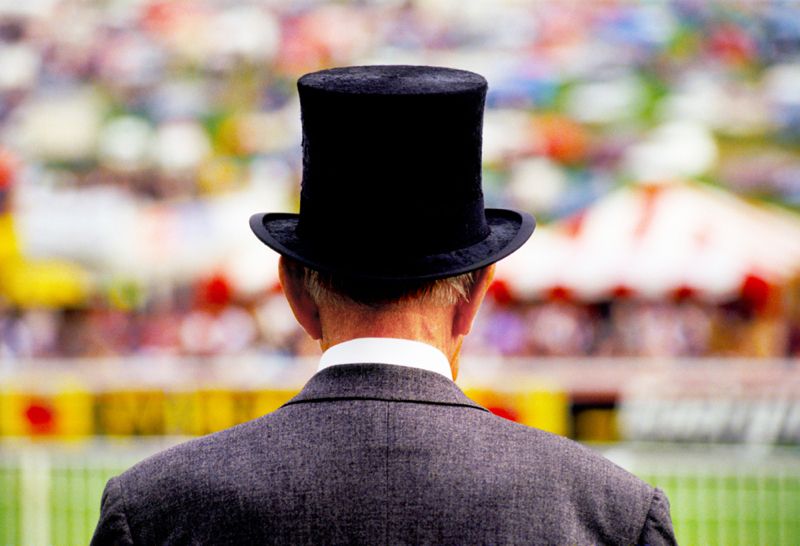 'Top Hat At The Races' Homer Sykes Framed In White photo furniture