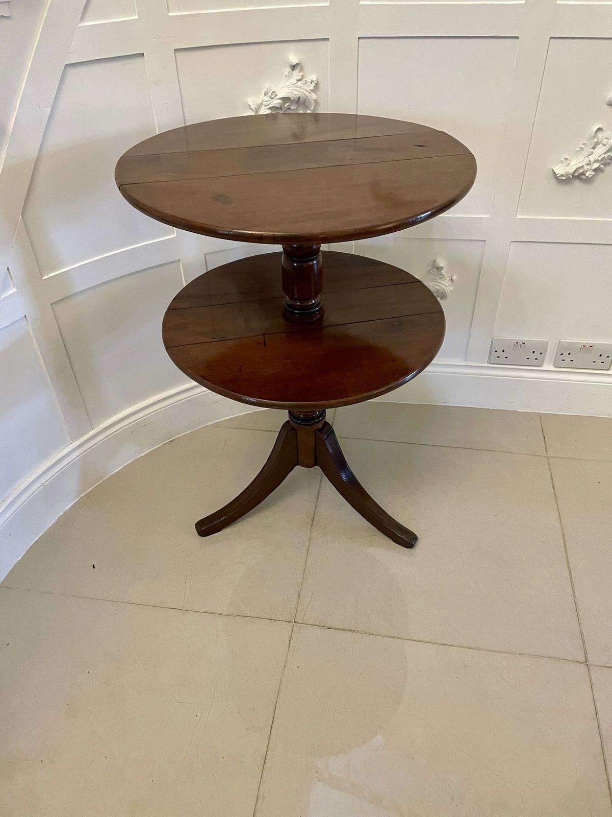 photo furniture Antique 19th Century Mahogany Two Tier Dumbwaiter