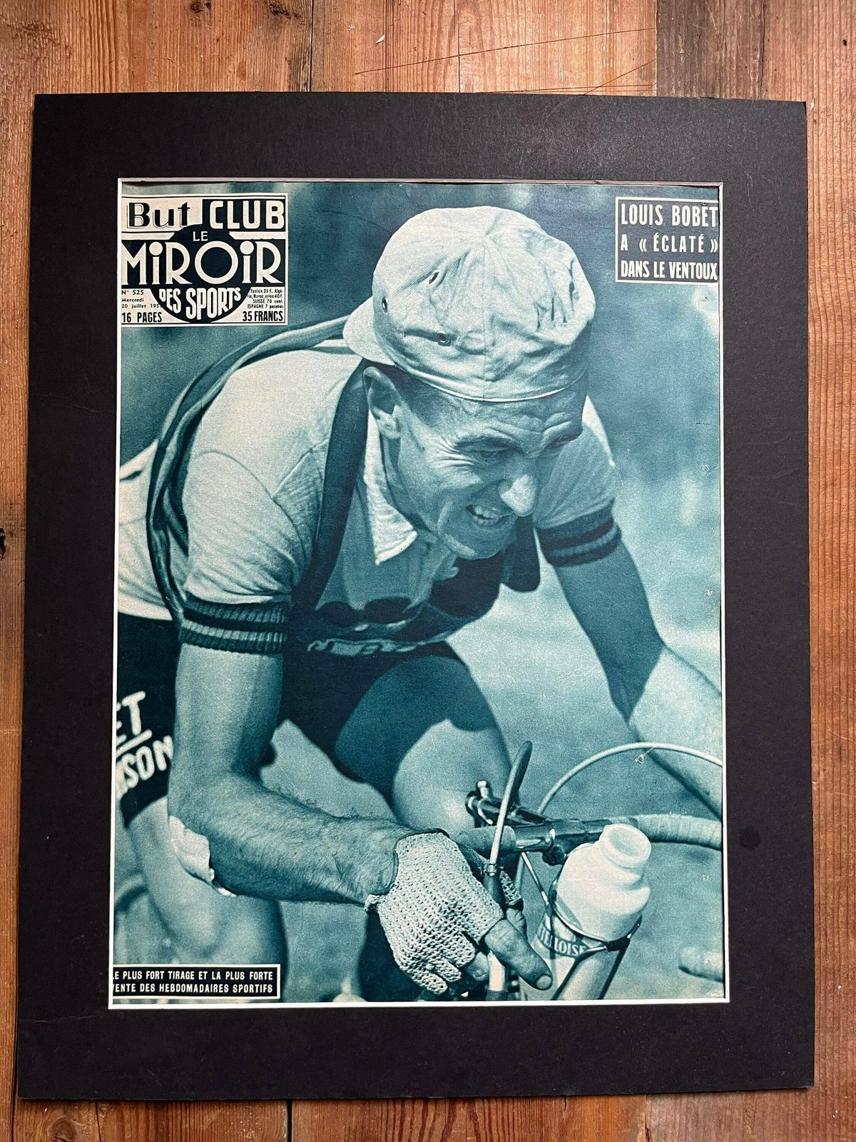 Louison Bobet Mt Ventoux Original Vintage Cycling Print 1955 photo 66.0