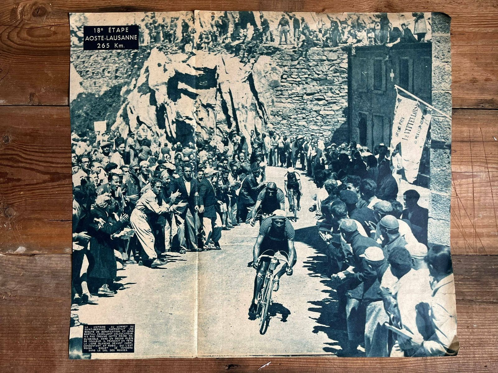 Gino Bartali Vintage Tour De France Cycling Print 1948 Sommet De St Bernard photo Art