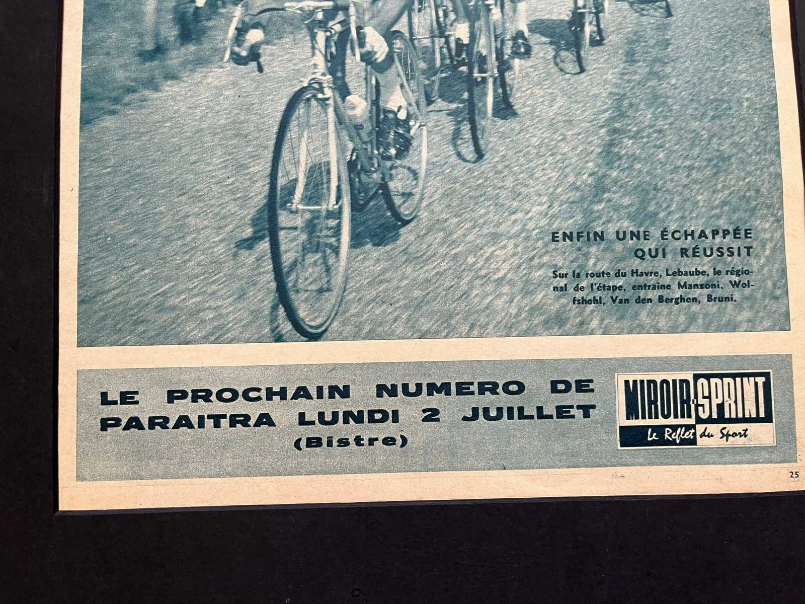 Vintage Tour De France Cycling Print   1962 photo Art