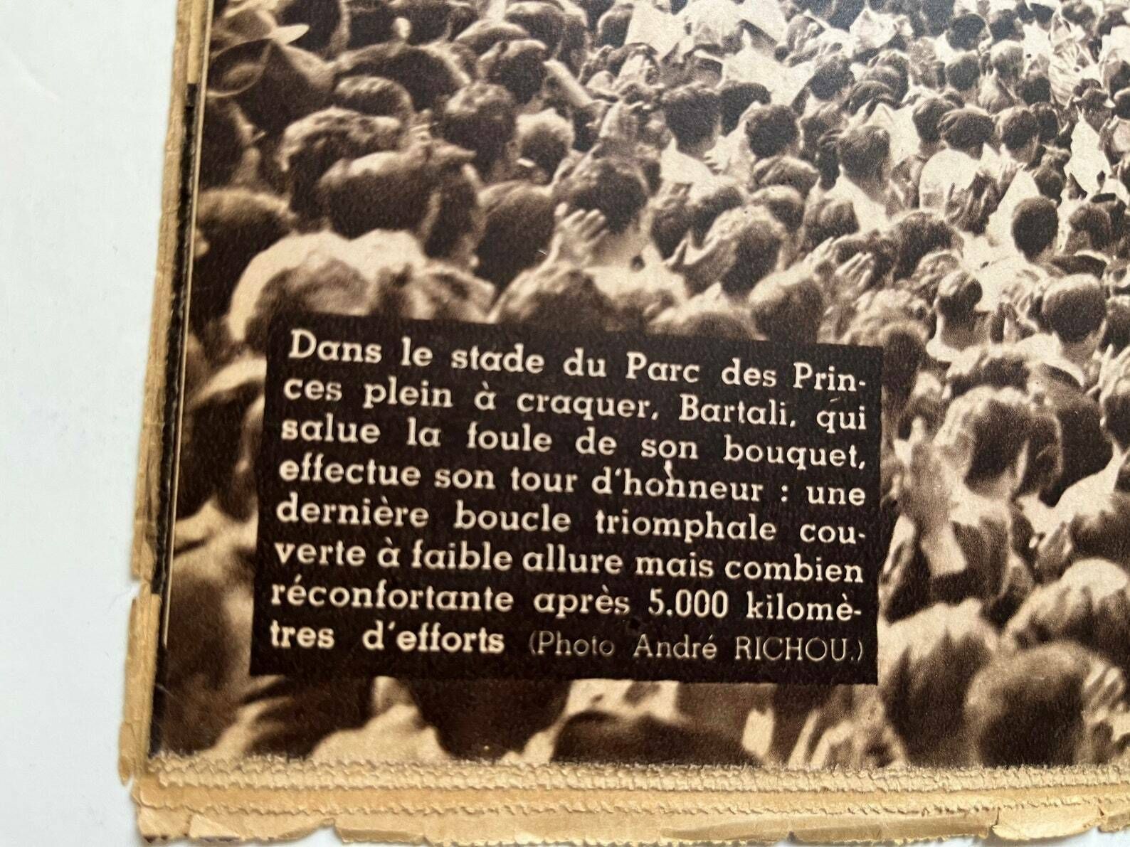 Gino Bartali Original Vintage Cycling Print 1948 Tour De France Winner photo furniture