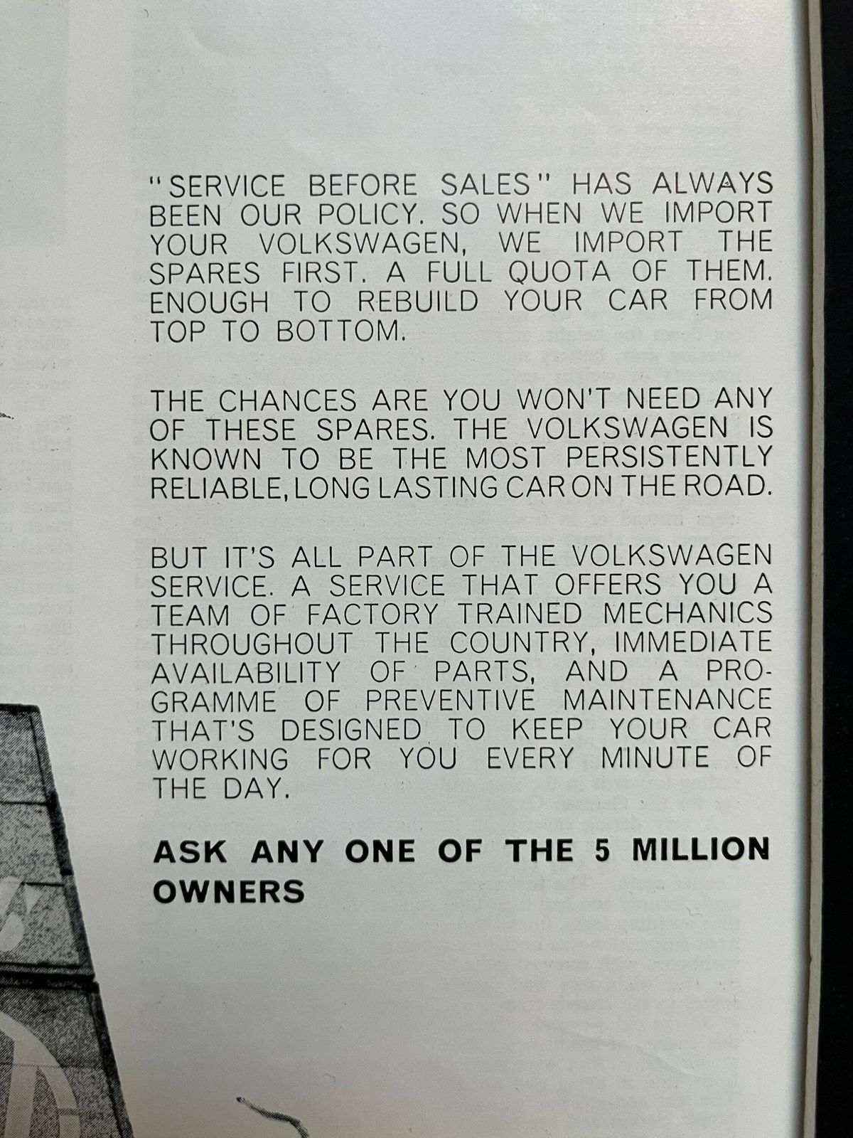 Vintage Volkswagen Beetle Advertising Print 1963 photo for sale