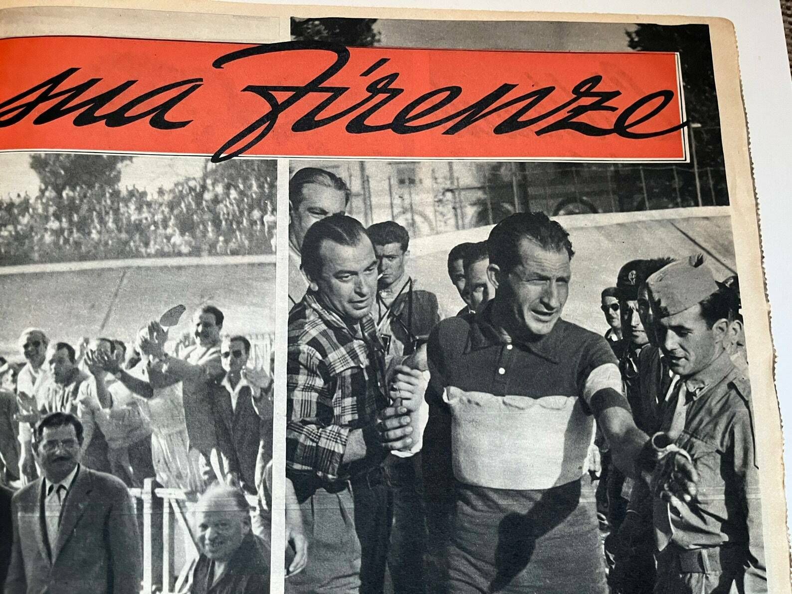 1953 Gino Bartali Original Vintage Cycling Print photo Art