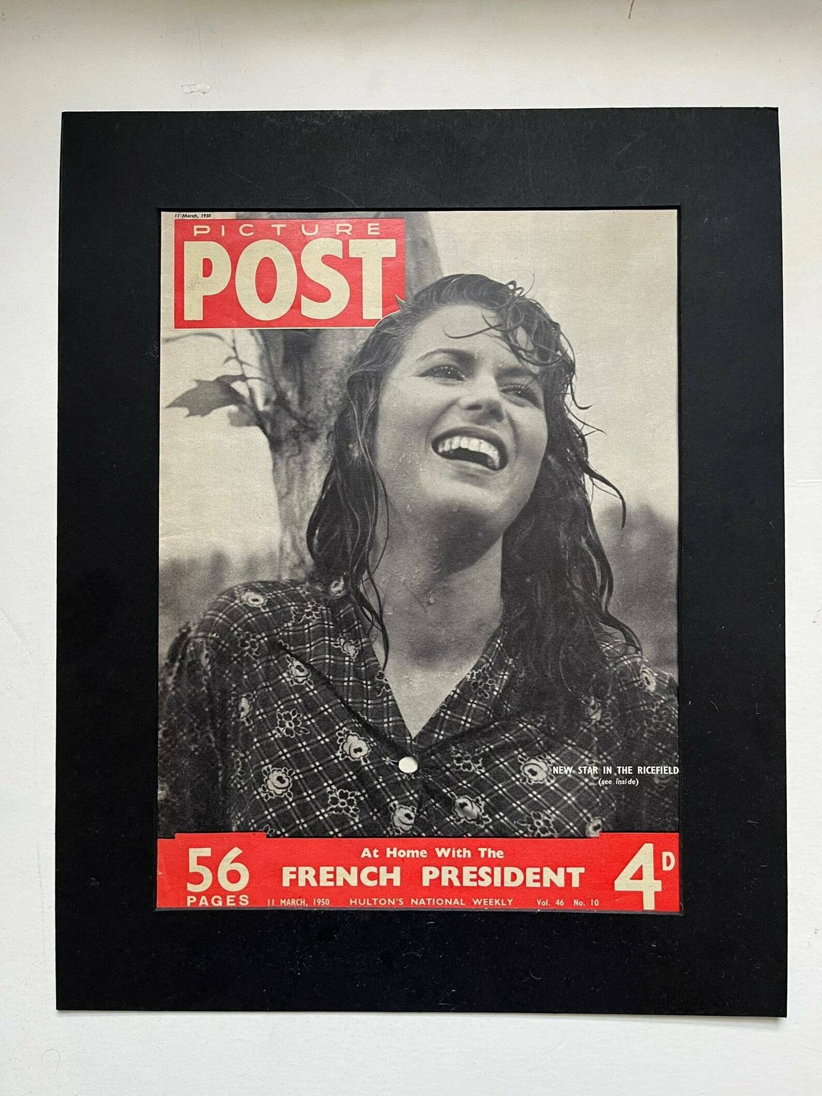 1950 Picture Post Original Vintage Magazine Cover Silvana Mangano