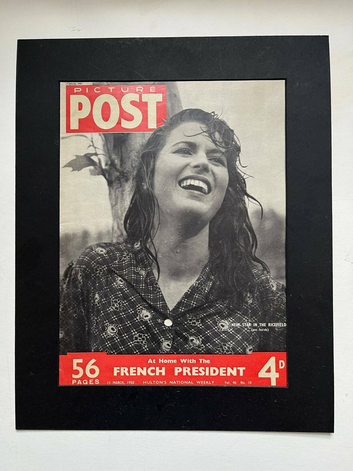 1950 Picture Post Original Vintage Magazine Cover Silvana Mangano photo furniture