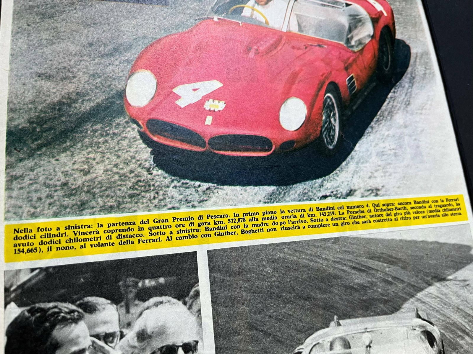 Original Ferrari Racing Car Print 1961 Lorenzo Bandini photo for sale