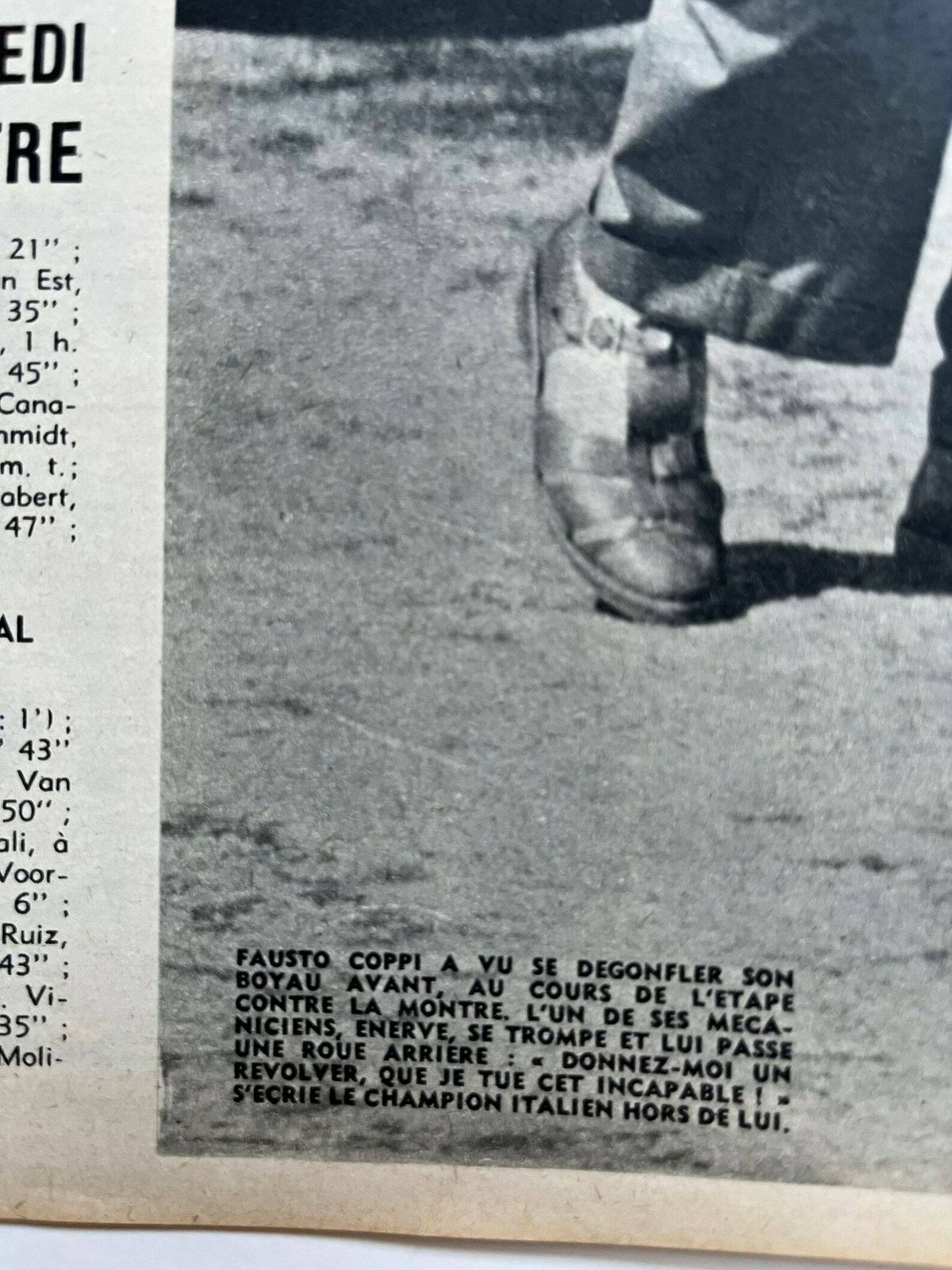 Fausto Coppi Bianchi Original Vintage Cycling Print 1952 Tour De France photo vinterior