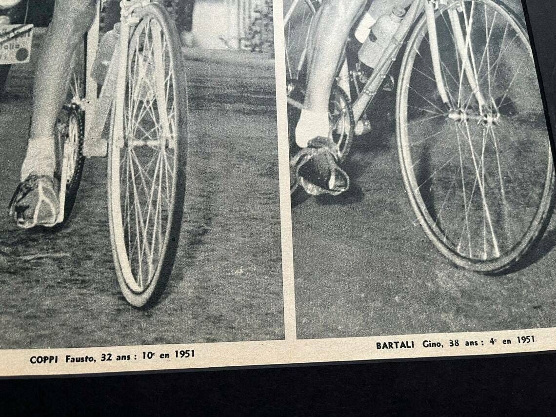 Fausto Coppi / Gino Bartali Original Vintage Cycling Print 1951 Tour De France photo Art