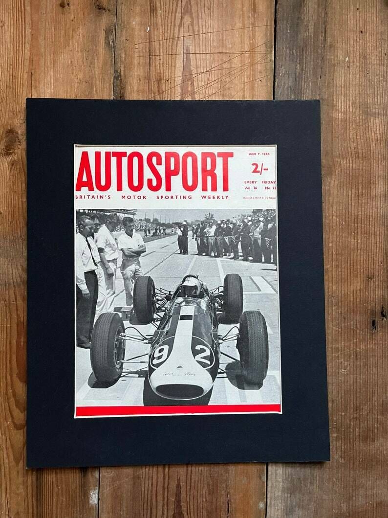 Vintage Autosport Print 1963 British Grand Prix Jim Clark Lotus photo 56.0