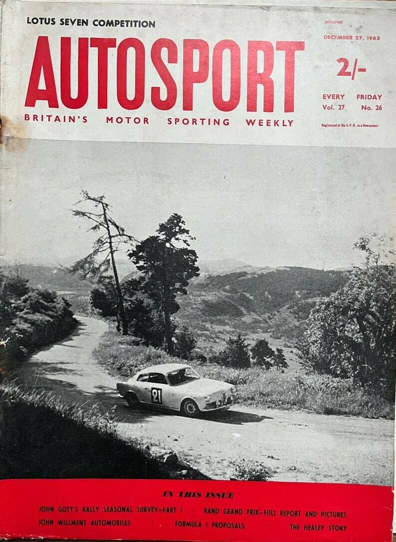 Vintage Autosport Print Alfa Romeo Giulietta 1963 Alpine Rally photo furniture