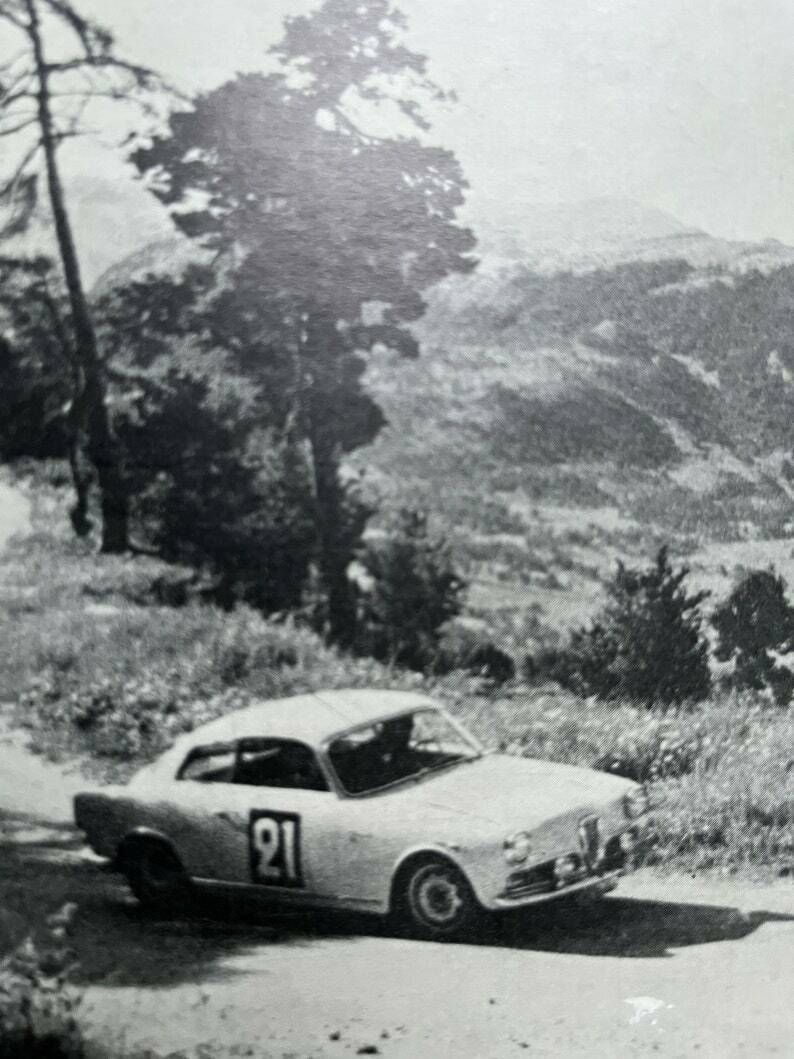 Vintage Autosport Print Alfa Romeo Giulietta 1963 Alpine Rally photo vinterior