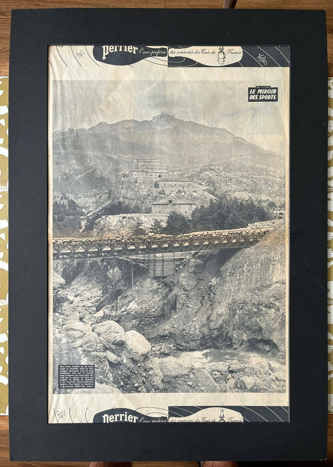Vintage Tour De France/ Perrier Original Vintage Cycling Print 1960s photo for sale