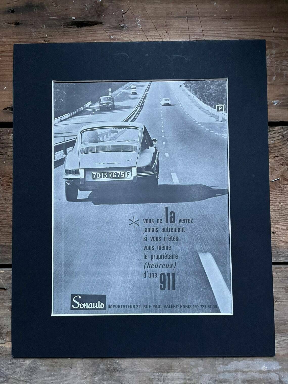 Original Porsche 911 Vintage French Advertising Print 1965