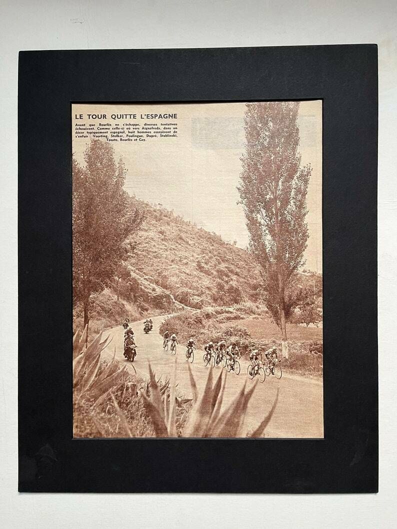 1950s Original Vintage Tour De France Peloton Cycling Print