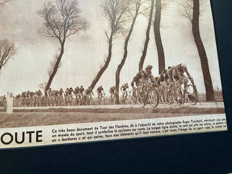 Vintage Cycling Print 1953 Tour De Flandres. photo for sale