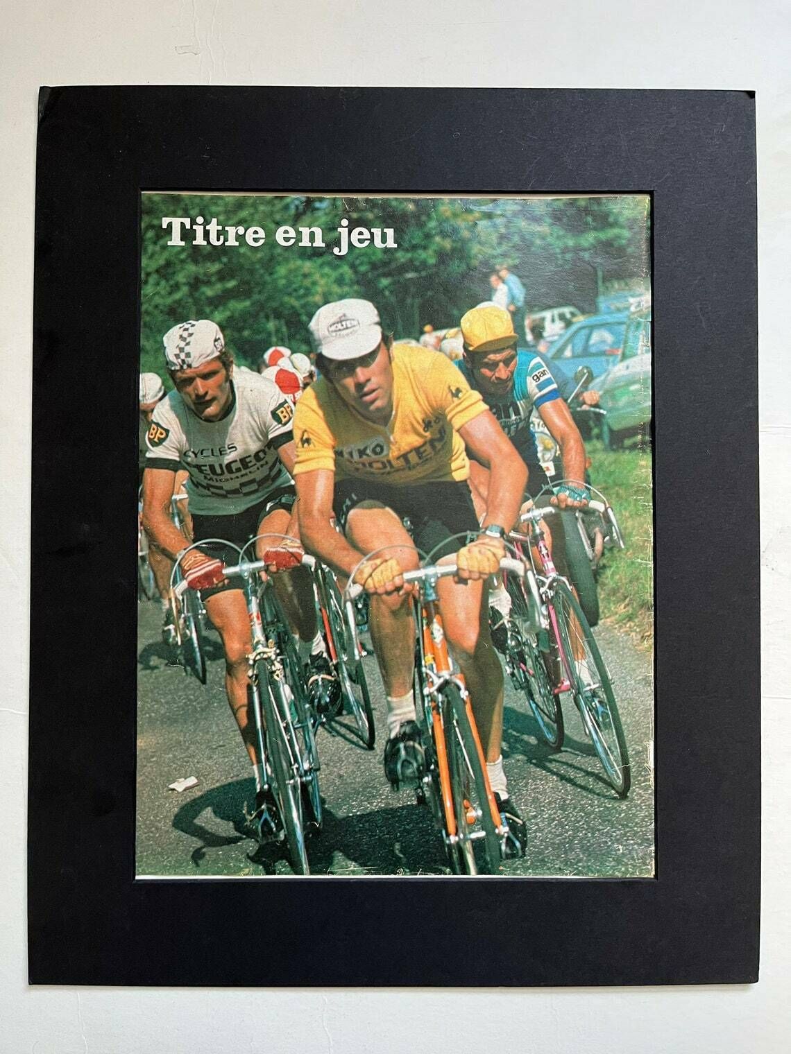 Eddy Merckx / Bernard Thevenet Original Vintage Cycling Print 1976 photo for sale