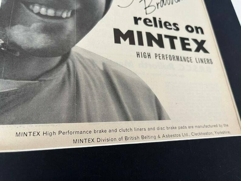 Vintage Jack Brabham / Mintex Print 1961 photo Art