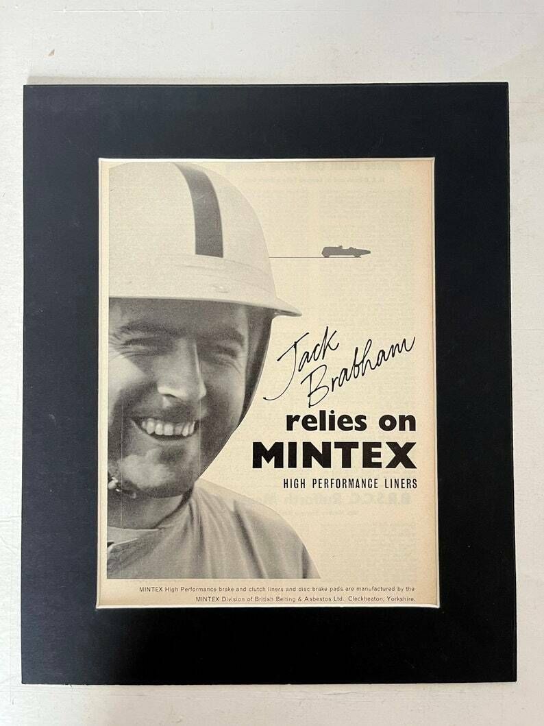 Vintage Jack Brabham / Mintex Print 1961 photo 56.0