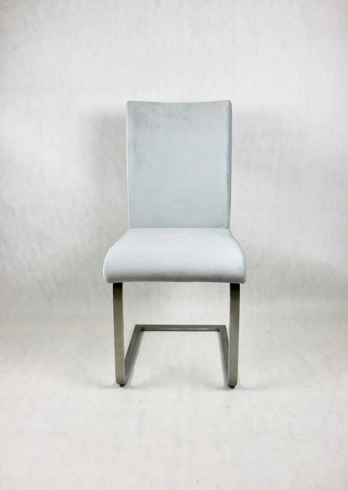 Set Of 4 Chairs On Metal Legs   Gray Silver Velvet Velvet   4 Pieces photo furniture