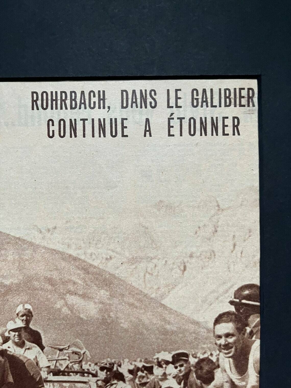 Vintage Tour De France Galibier Cycling Print 1957 Marcel Rohrbach Col De Galibier photo 76.0