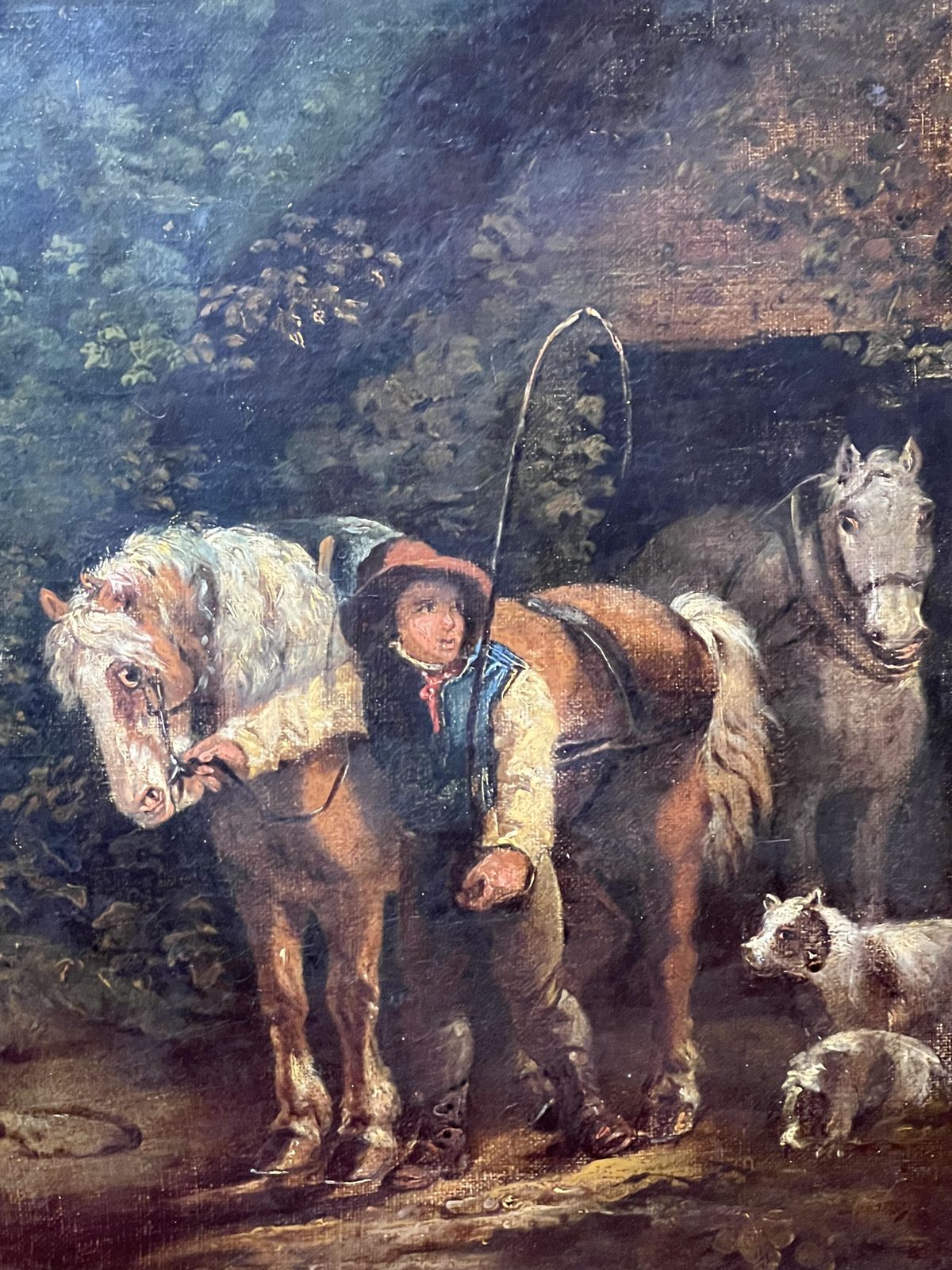 Fine Art 19th Century George Moreland (1763 1804) Titled 'The Day Begins' Oil Painting On Wood Panel photo Art