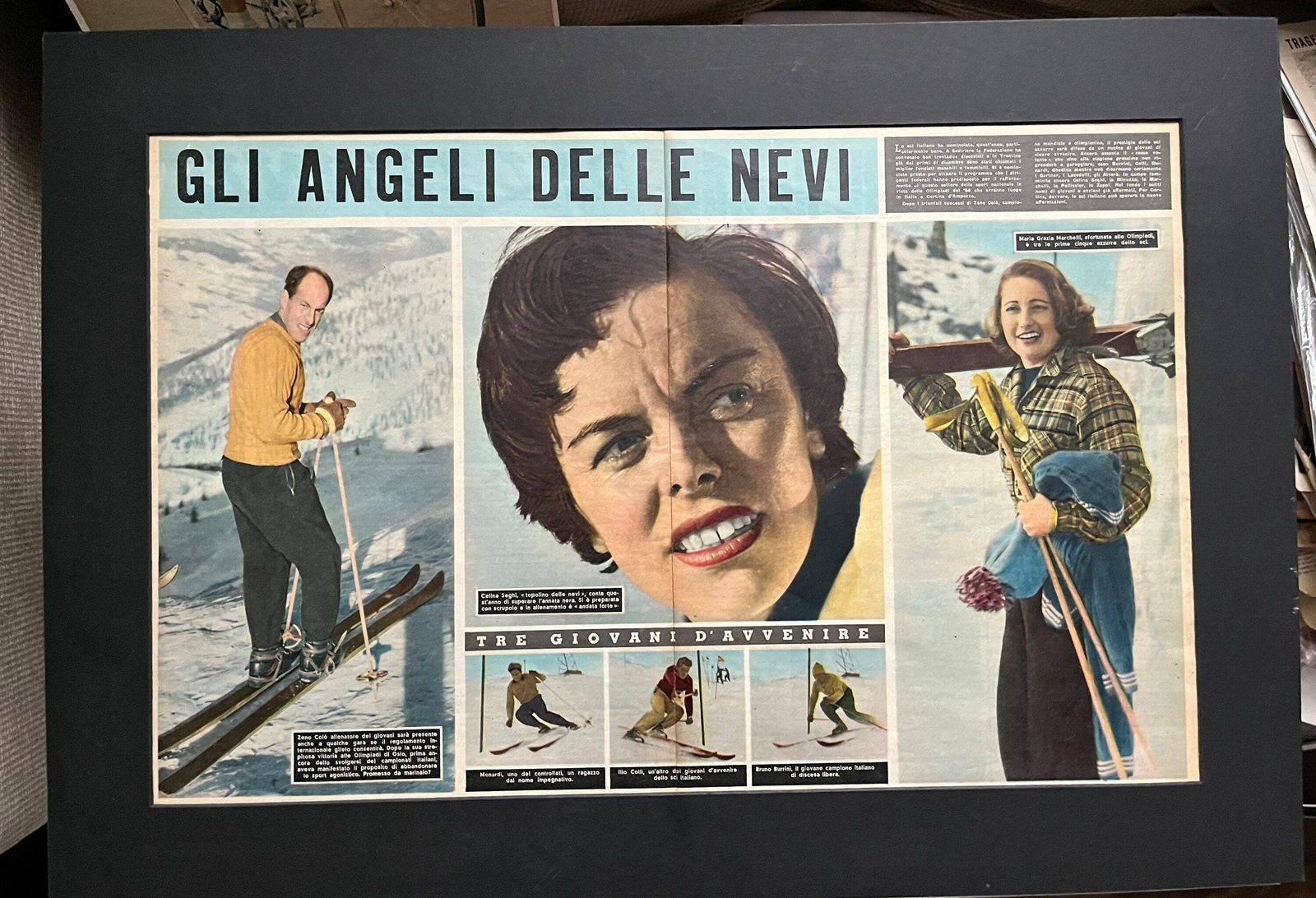 Vintage Italian Skiing Print C1953 Gli Angeli Delle Nevi