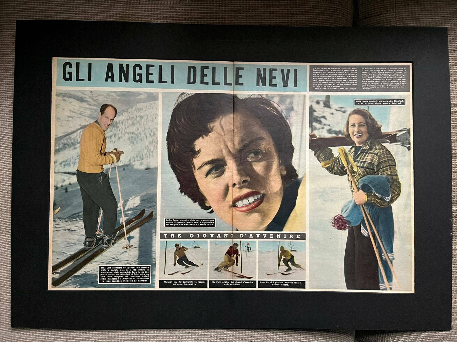 Vintage Italian Skiing Print C1953 Gli Angeli Delle Nevi photo 86.0
