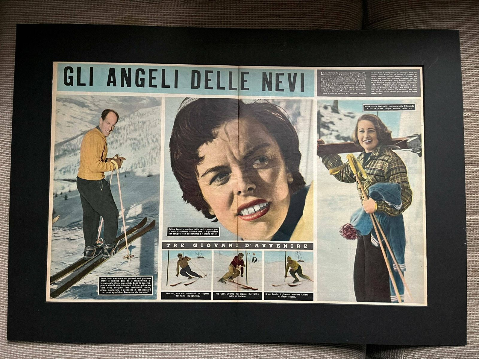 Vintage Italian Skiing Print C1953 Gli Angeli Delle Nevi photo vintage