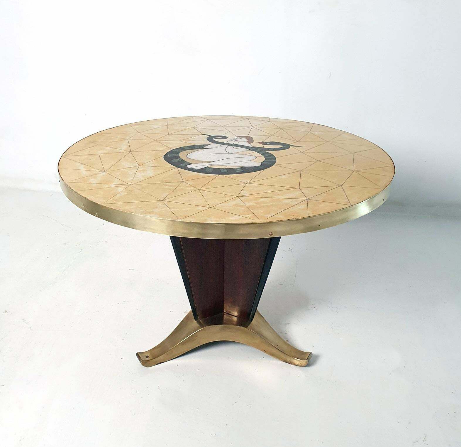 Mid Century Cocktail Table Eve With Snake In The Manner Of Melchiorre Bega photo furniture
