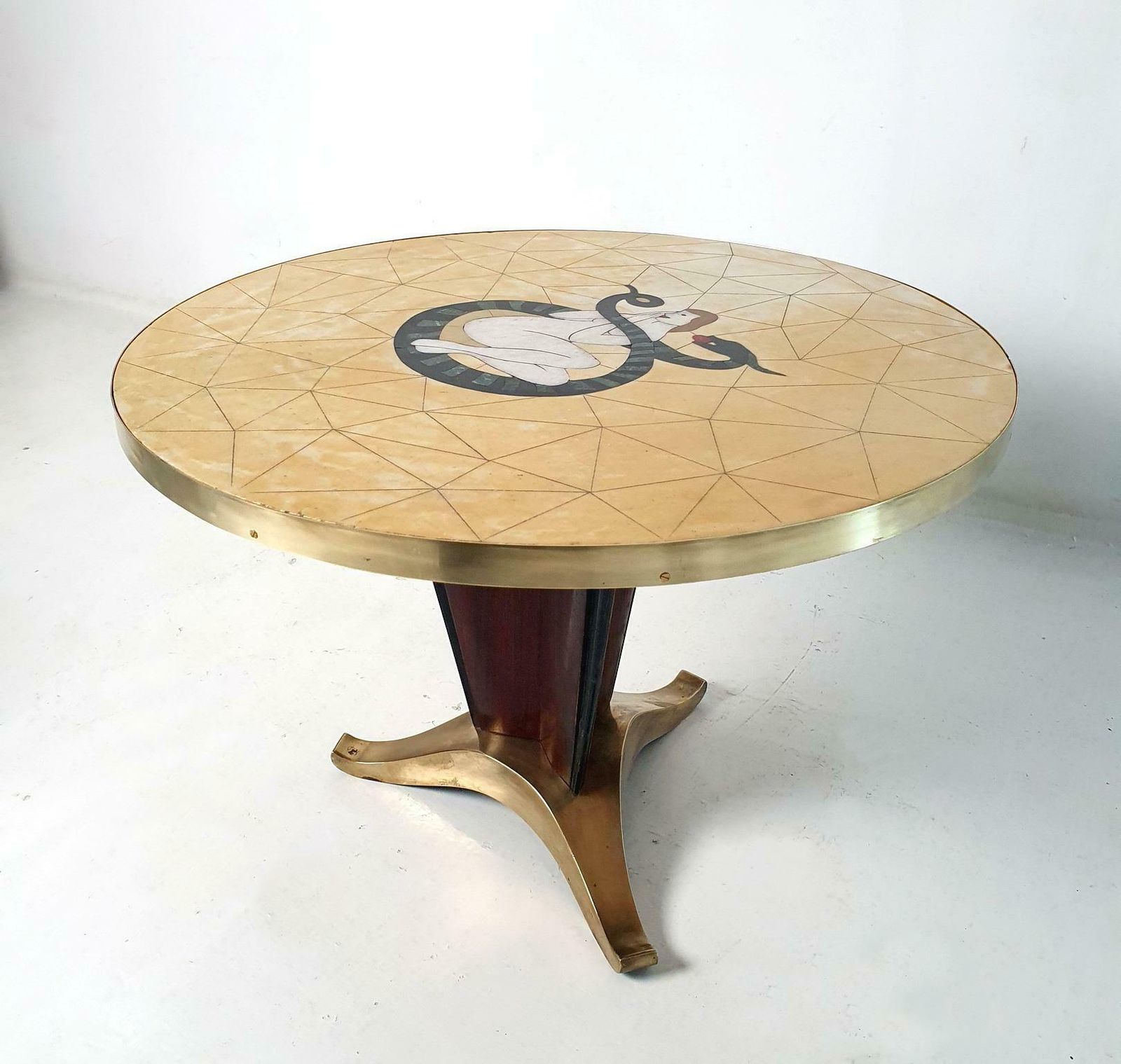 Mid Century Cocktail Table Eve With Snake In The Manner Of Melchiorre Bega photo buy