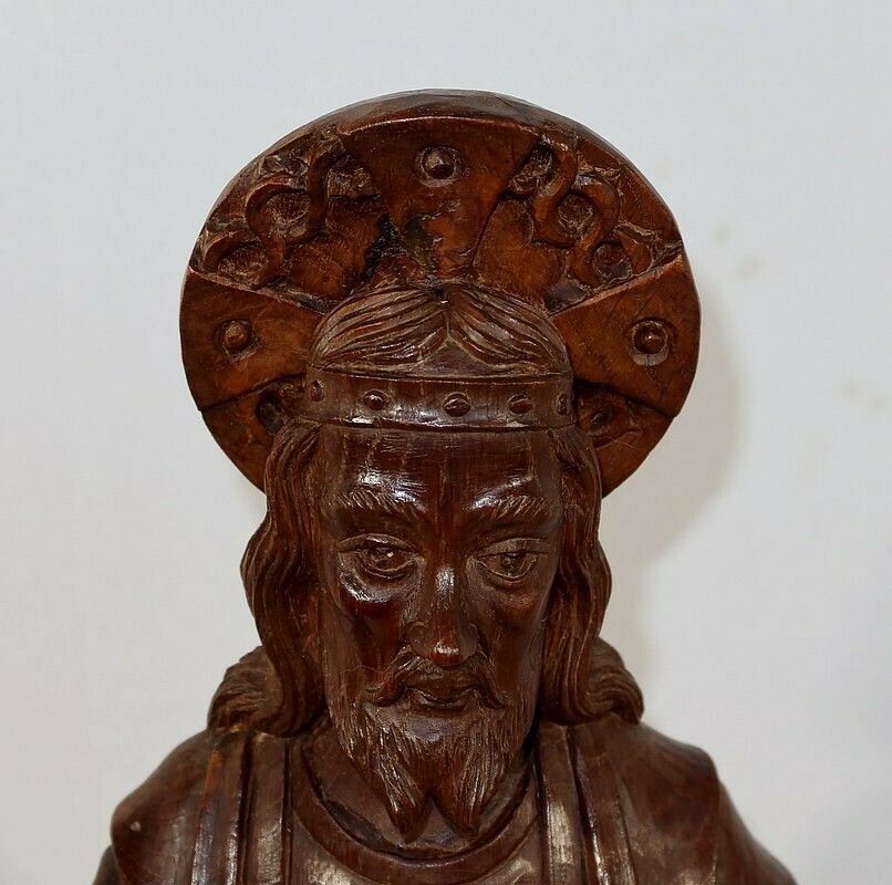 Important Statue Of Christ In Chestnut, Late 19th Century photo vinterior
