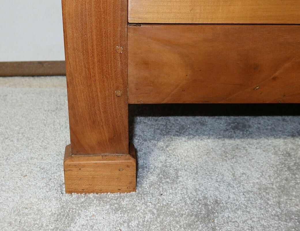 Furniture Small Chest Of Drawers In Solid Cherry, Directoire Taste, 19th photo